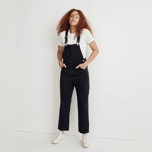Madewell Black Straight Leg Overalls